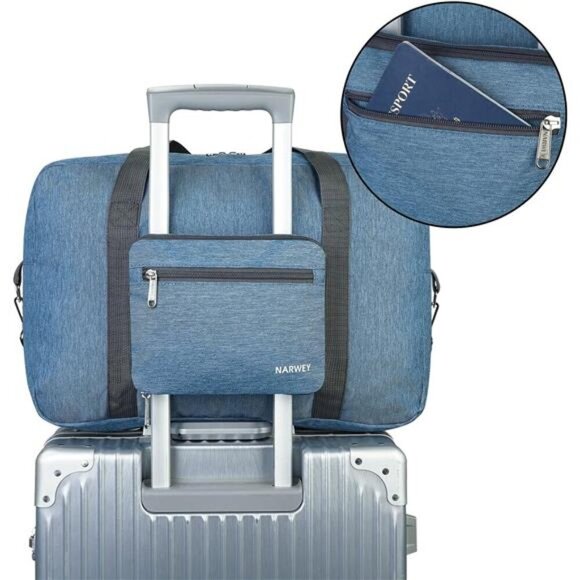 For Spirit Airlines Foldable Travel Duffel Bag Tote Carry on Luggage for Women - Picture 14 of 16